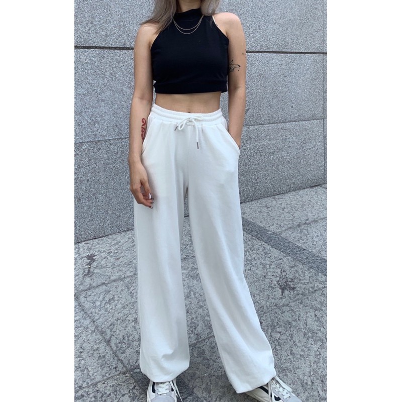 Quần sweatpants đen trắng basic Caroline Pants | Lnd