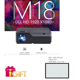 Máy chiếu mini hệ điều hành Android độ sáng 5500Lumens FullHD tặng màn chiếu 100inch