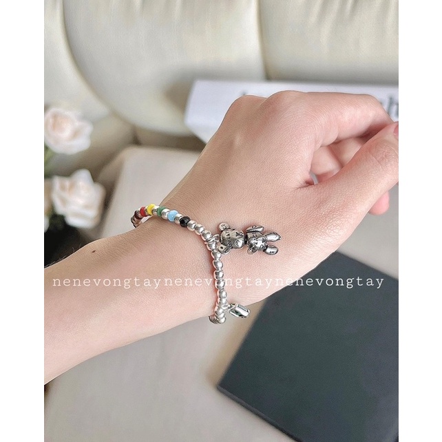 Gấu bibi 7 màu cầu vồng [inox mạc bạc 925] xinh đẹp