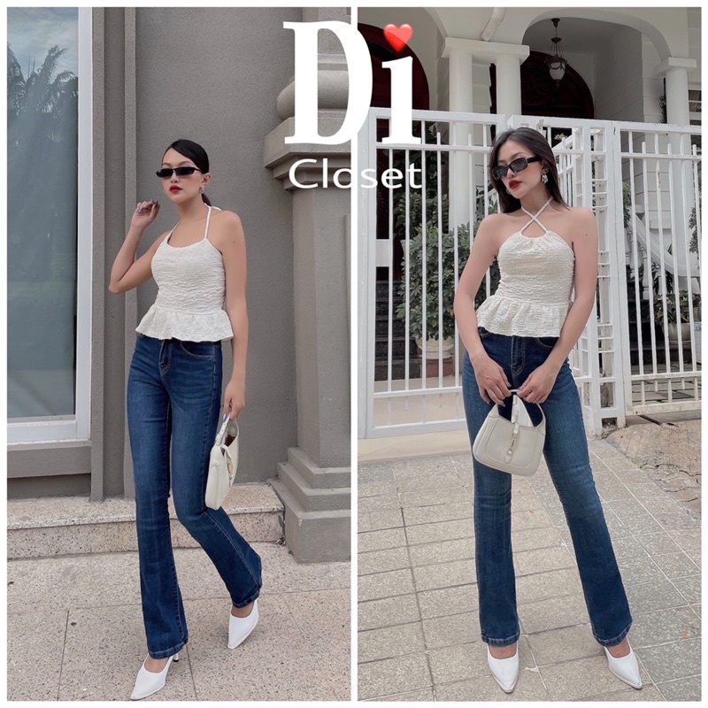 ÁO YẾM NHÚN CHỈ & JEANS LOE - HÌNH THẬT SHOP CHỤP