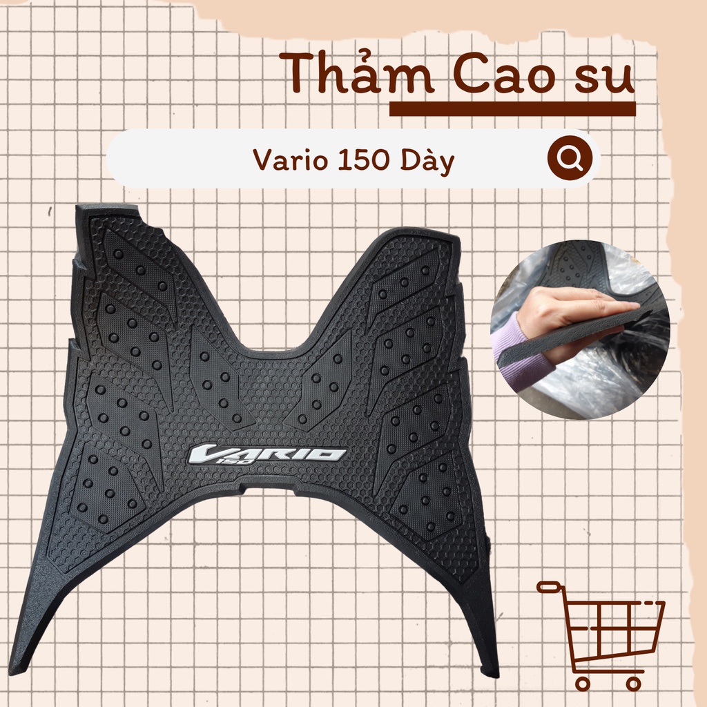 Thảm lót chân cao su xe AB, Click 125/150, Vario 150, Lead, Vision DÀY.
