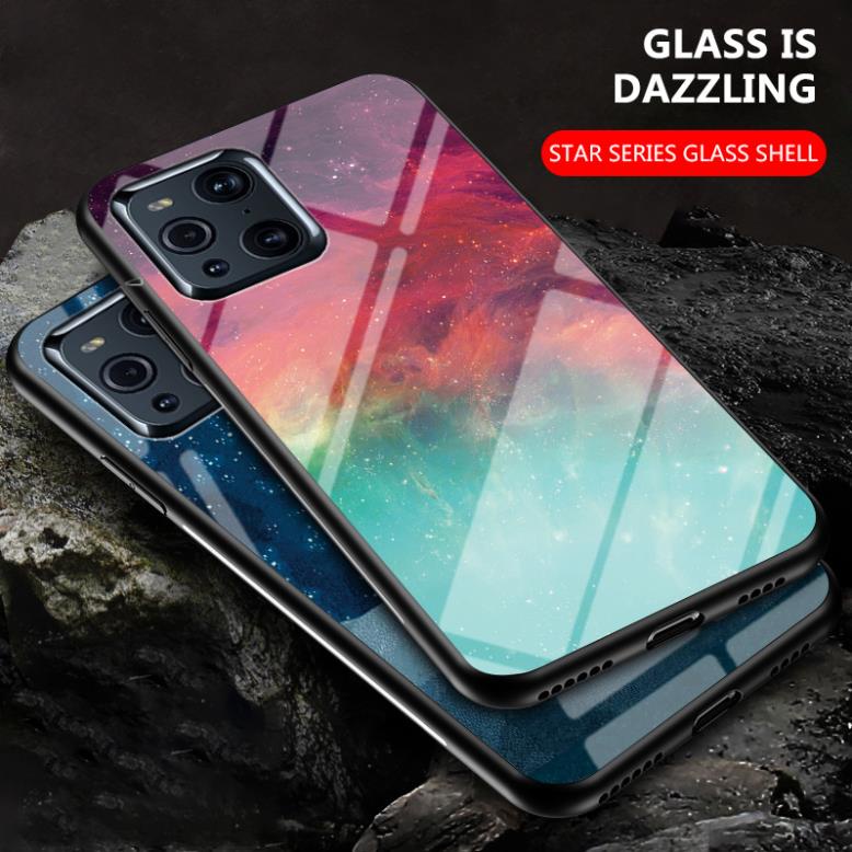 Ốp lưng OPPO Find X3/ X3 pro ép kính nano chống bể hoa tiết trời sao