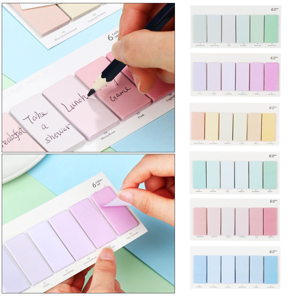 Set 120 Giấy Ghi Chú Nhiều Màu Sắc Dễ Thương Dùng Trang Trí Sổ Tay DIY