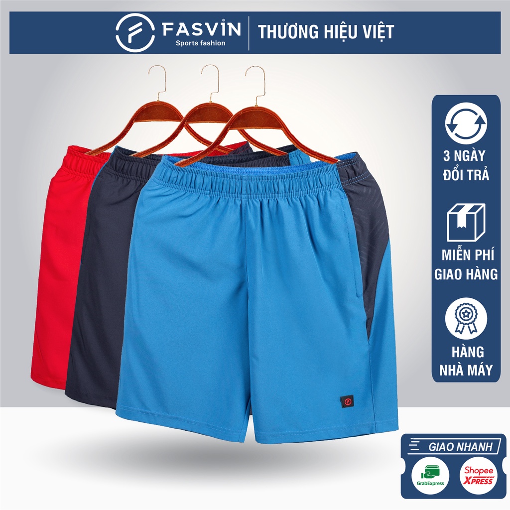 Quần đùi nam thể thao Fasvin Q21433.SG vải gió chun mềm mại co giãn phù hợp hoạt động thể thao
