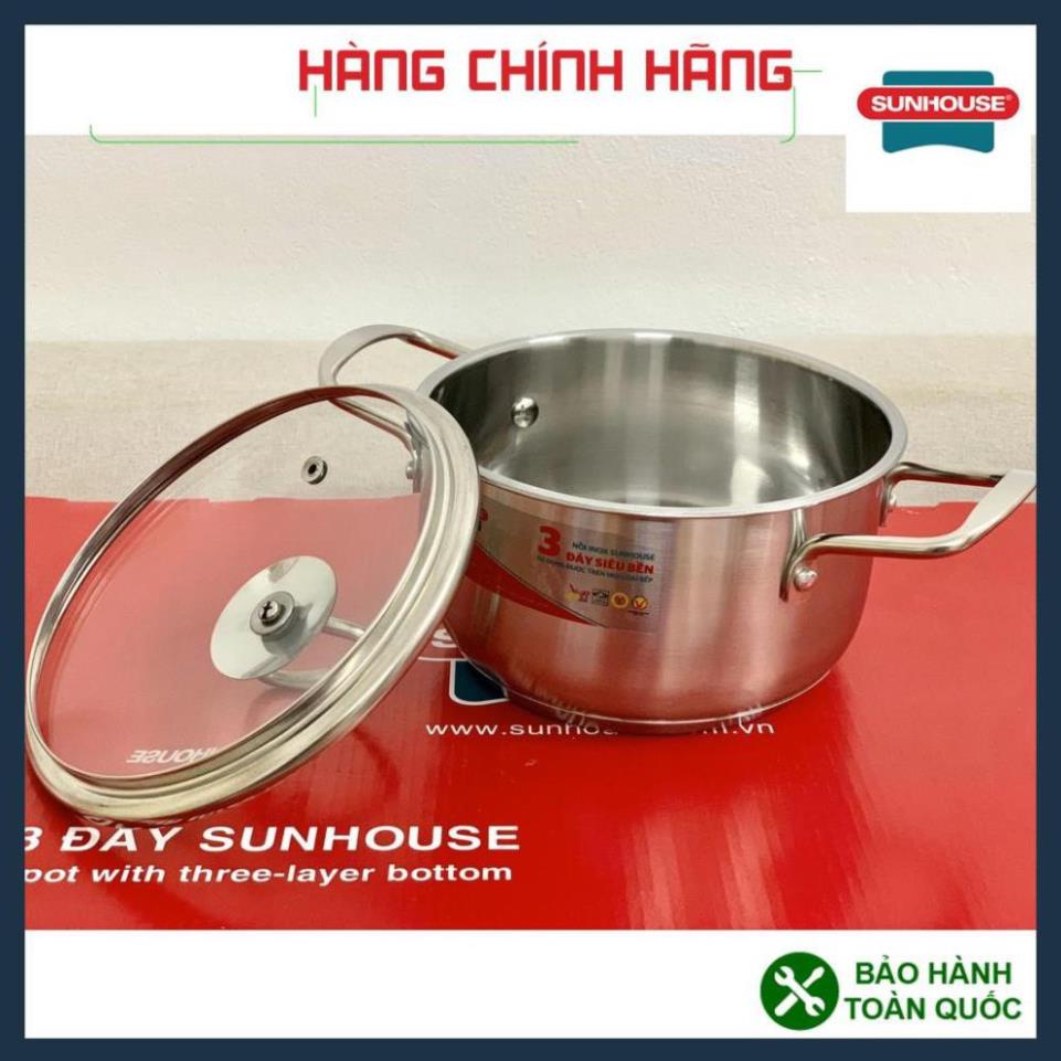 BỘ NỒI INOX 3 ĐÁY CÓ XỬNG HẤP SUNHOUSE SH895