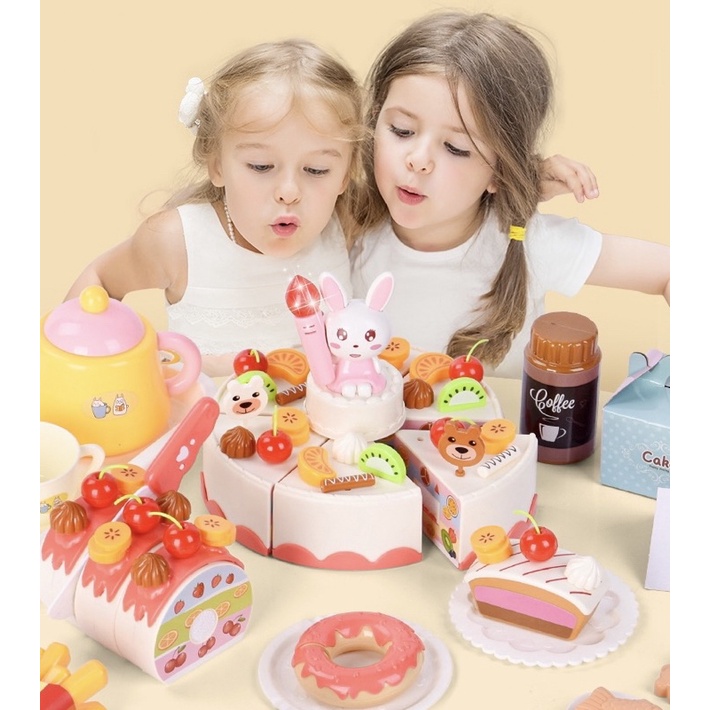 Bộ đồ chơi cắt bánh sinh nhật cho bé - 85 chi tiết có đèn và nhạc vui nhộn