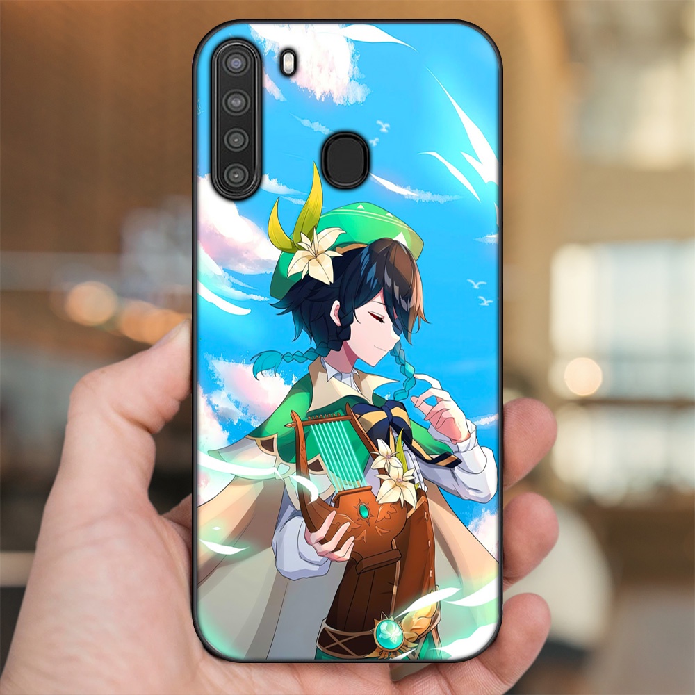 Ốp lưng Samsung A21 viền đen in hình Venti Genshin Impact