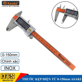 Thước cặp điện tử INOX cao cấp 0-150mm Asaki AK-2910 (Thước kẹp kỹ thuật số Asaki) giocongcu