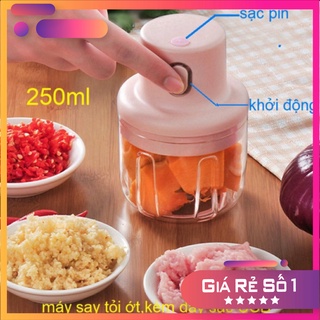Máy xay tỏi ớt đa năng sạc điện, Máy xay mini cầm tay dung tích 250ml 💖 MTZ Official