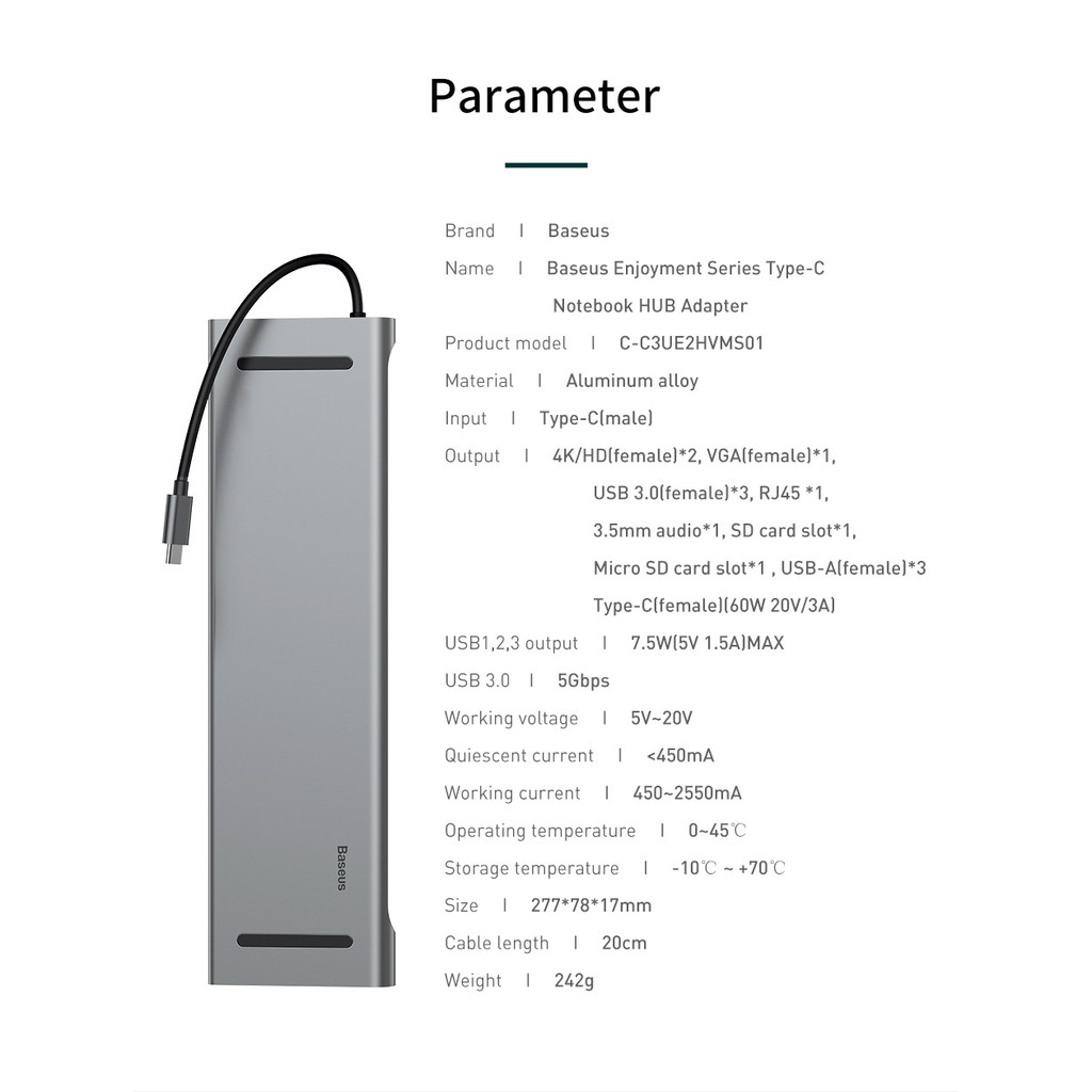 Cổng Chuyển Đổi BASEUS 11 in 1 Đă Năng