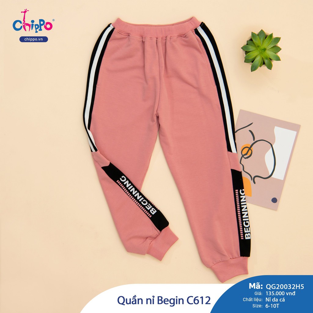 [Chippo] Quần nỉ da cá bé gái Begin C612