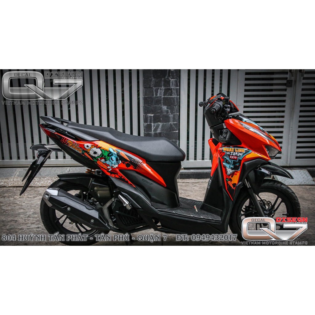 Tem rời vario - cam đen - decalq7