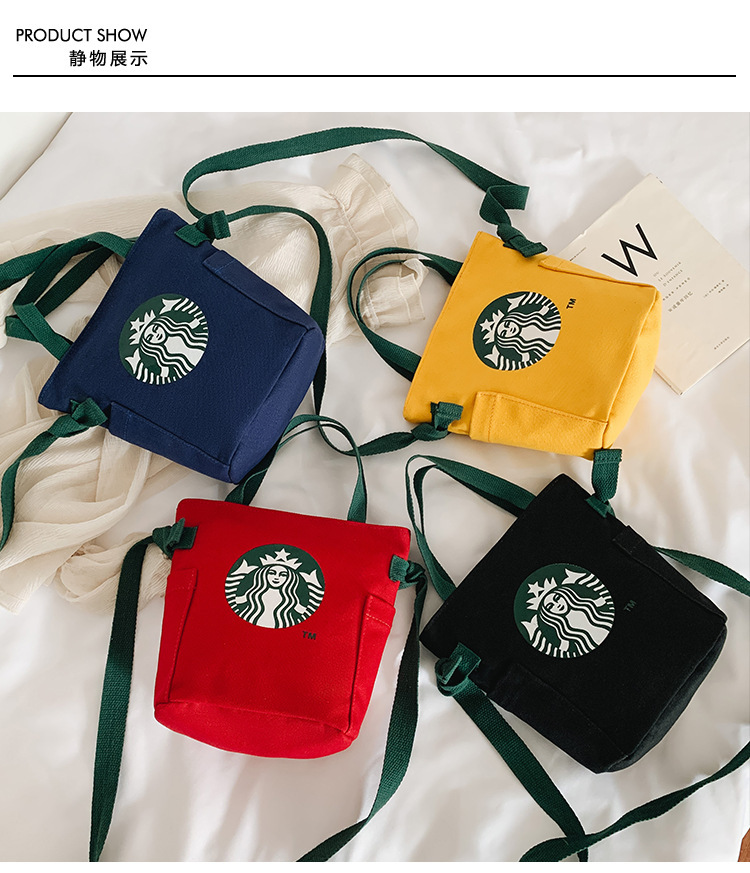 STARBUCKS BRANDED Túi Xách Nữ Vải Bạt Thời Trang Hàn