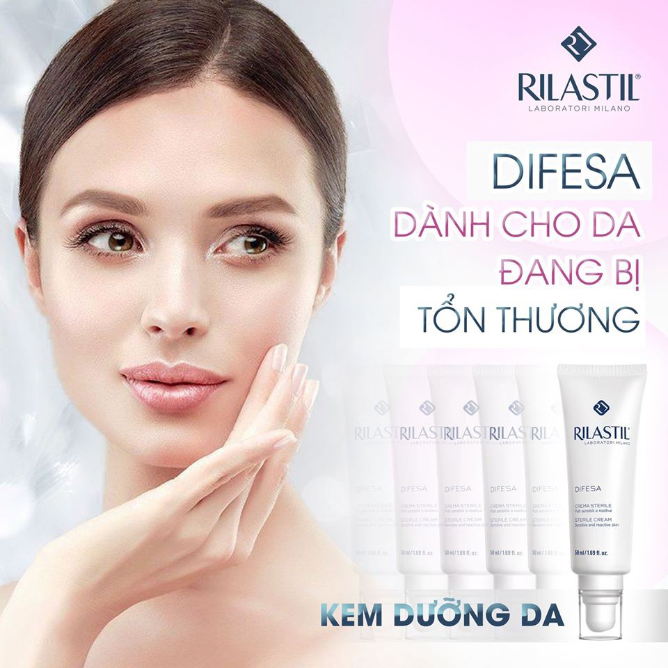 Kem Dưỡng Phục Hồi Da Nhiễm Corticoid, Da Dị Ứng, Da Kích Ứng, Viêm Da Cơ Địa Rilastil Difesa Sterile Cream 50ml