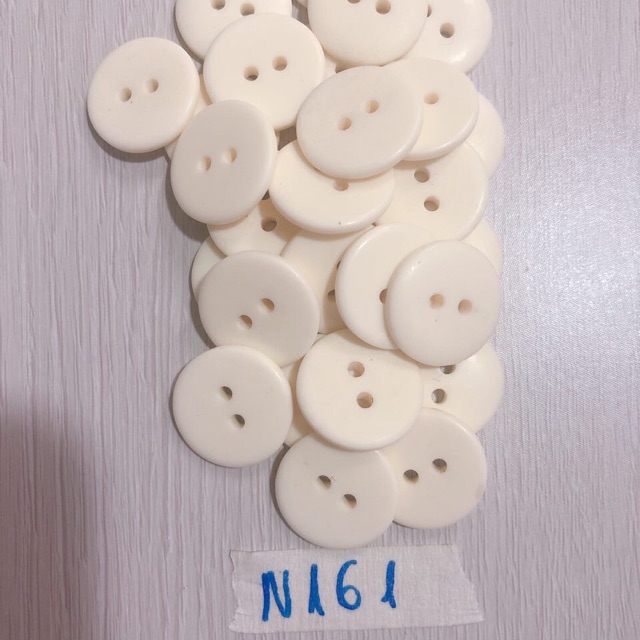 Combo 10 nút áo trắng trơn N160-162