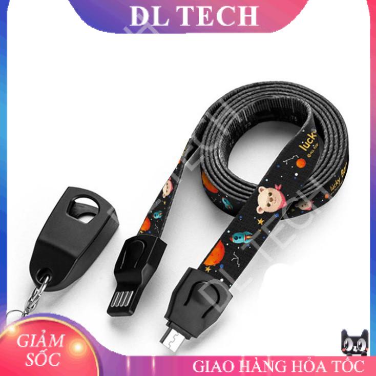 Cáp sạc điện thoại hỗ trợ sạc nhanh kiêm dây đeo DL TECH
