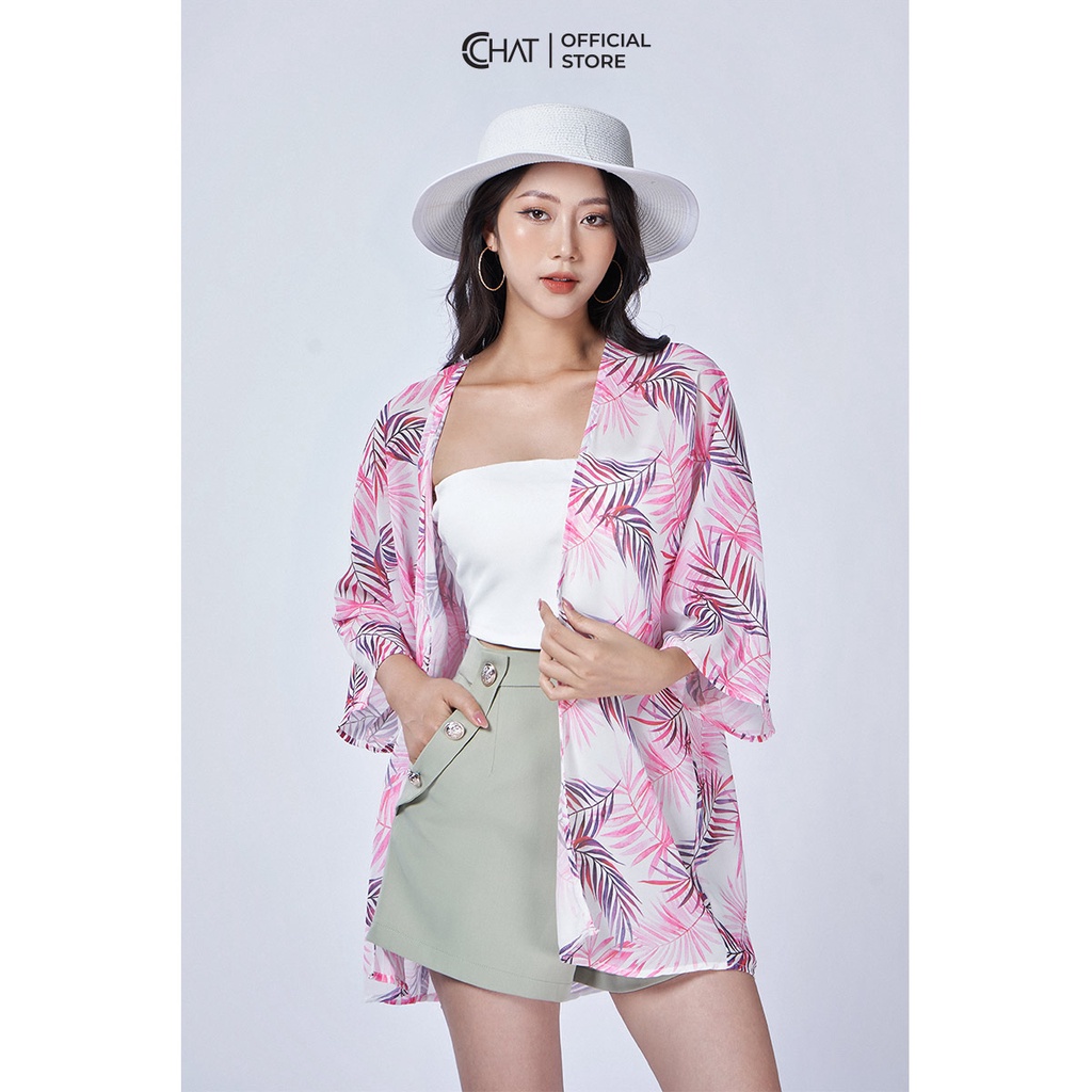 Áo Khoác Nữ 𝐂𝐂𝐇𝐀𝐓 Kimono Chất Voan Mềm Mại Phong Cách Trẻ Trung Năng Động 92ADV4001ST