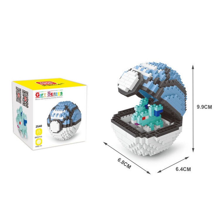 ZHAN QI TOYS Đồ Chơi Lắp Ráp Mô Hình Bóng Pokemon Mini Cho Bé