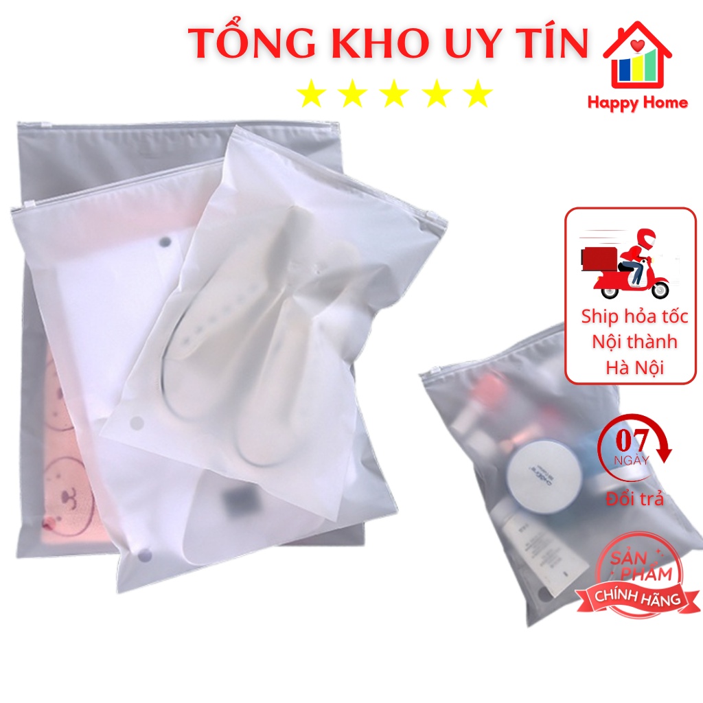 Túi zip mờ để đồ chống bụi du lịch chống ẩm mốc, túi đựng giày dép quần áo Happy Home