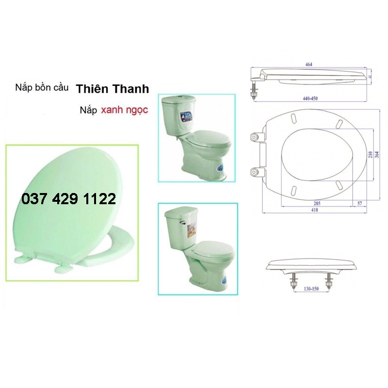 Nắp Bồn Cầu,Phủ Bồn Cầu,Nắp Bồn Cầu Màu Xanh Ngọc Thiên Thanh-HC-Viglacera-Dococera-American