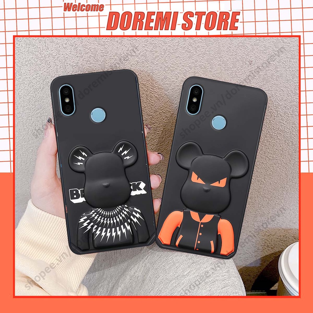 Ốp lưng Xiaomi Redmi 6 Pro / Mi A2 Lite hình kaws, kith, bear brick nổi 3D phong cách độc đáo