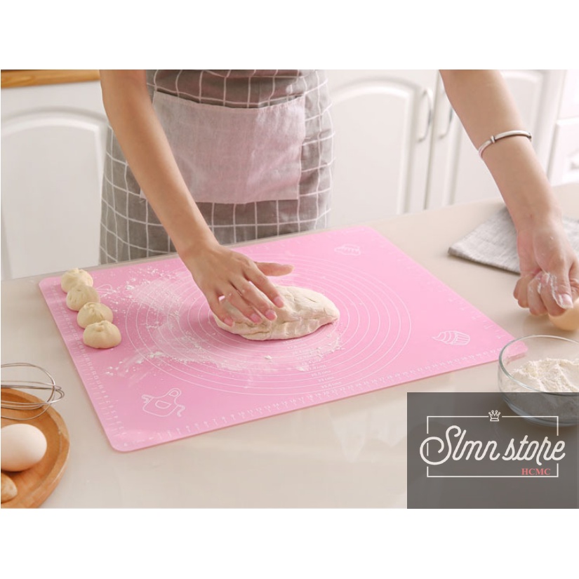 Thảm Nhào Bột , tấm cán Bột Silicon 40x50 cm Làm Bánh Chống dính, chống trơn trượt, dụng cụ nhà bếp. SD1-ThamCBot