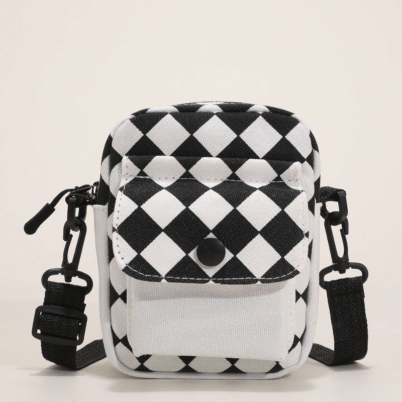 Túi đeo vai IELGY vải canvas kẻ sọc xinh xắn thời trang dành cho nữ