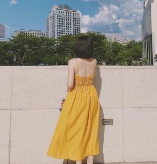 Váy dây bèo nhúm ngực