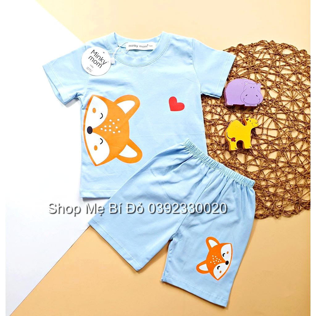 Bộ Cộc Tay Thun Lạnh Minky Mom Siêu Mềm Mát Cho Bé