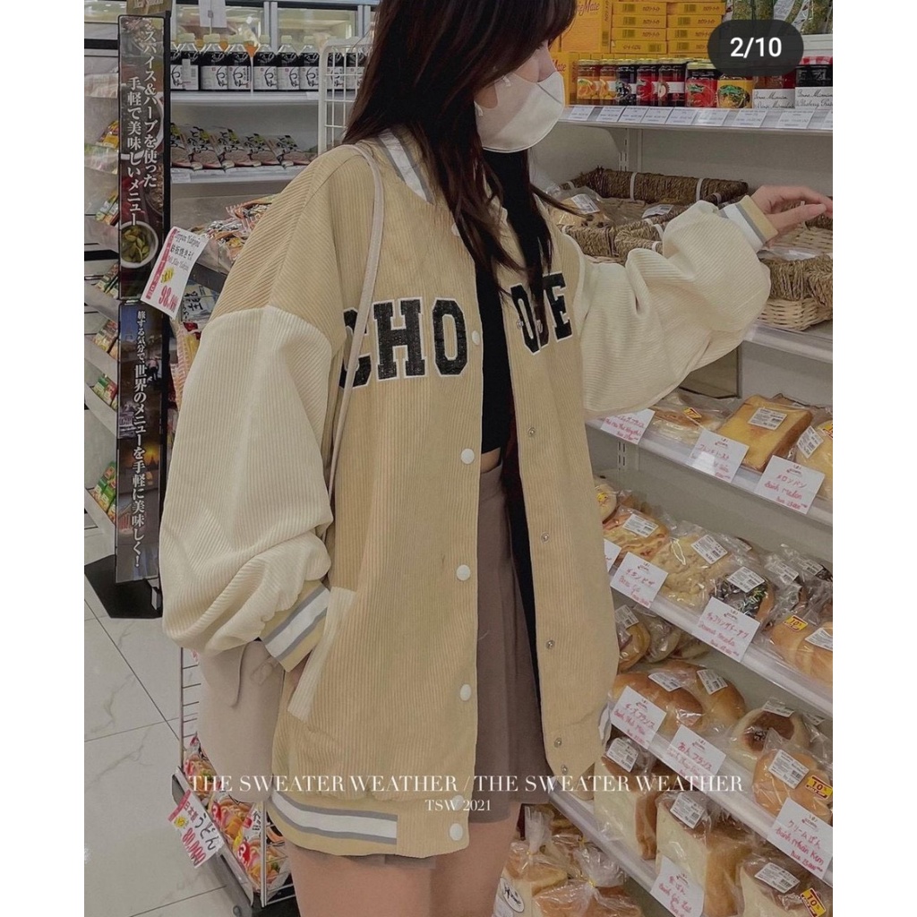 Áo khoác bomber Choose chất dày dặn kiêu dáng Hàn Quốc