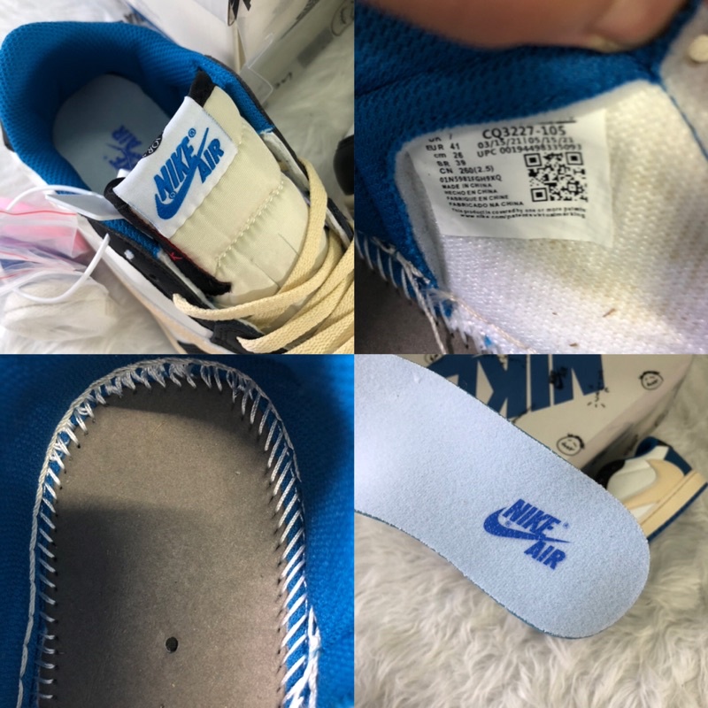 Giày thể thao nam nữ Jordan 1 Low Fragment x Travis Scott hàng 1:1 chuẩn