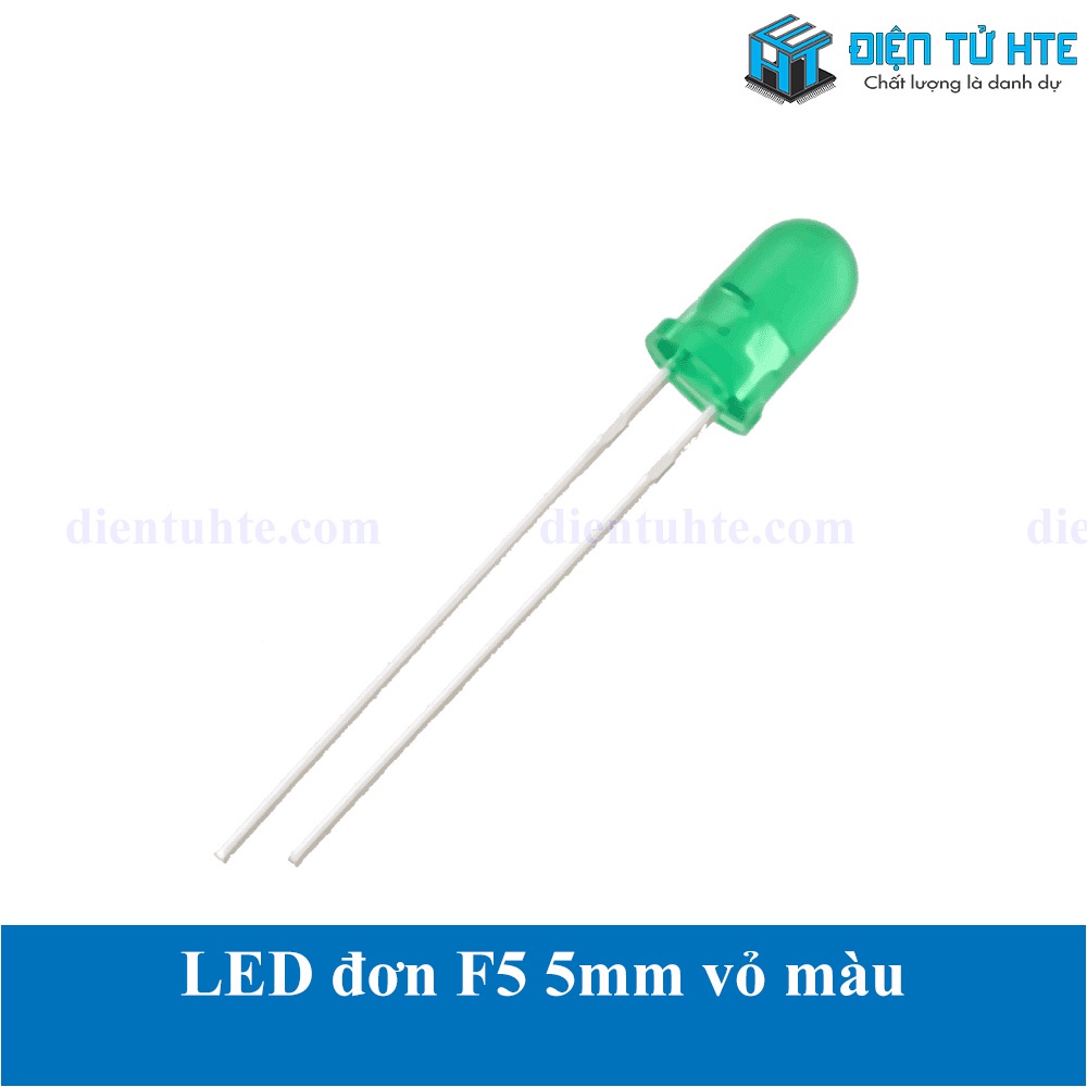 Gói 10  bóng LED đơn F5 5mm vỏ màu - Sáng màu