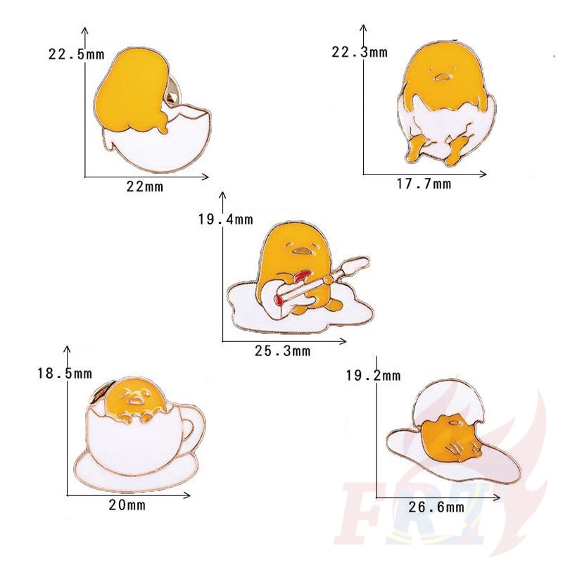 Pin cài áo hình Gudetama xinh xắn dễ thương dành cho trang trí