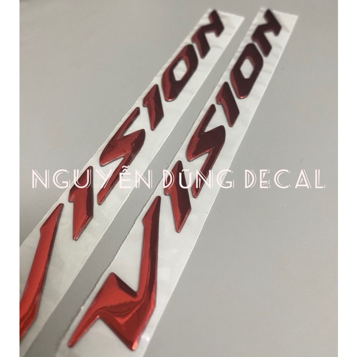 Cặp chữ Vision 2016-17 mạ crom màu đỏ_ Nguyễn Dũng Decal