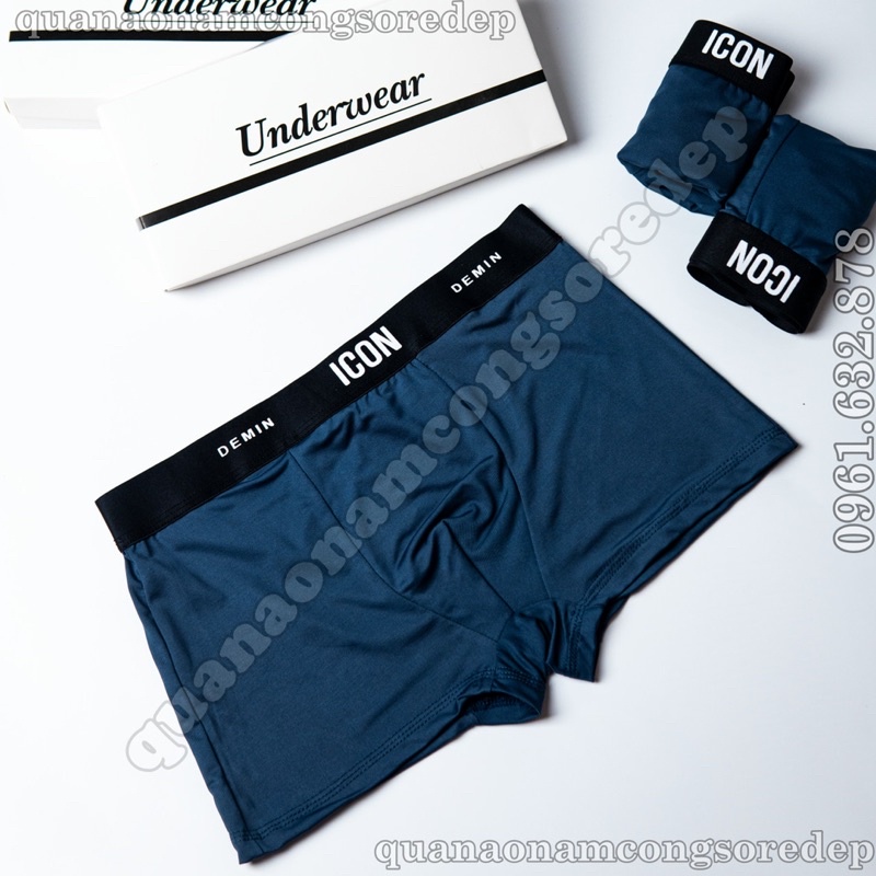 SET 4 , SET 5 quần sịp nam ICON. Quần Lót đùi nam Thun Lạnh ICON Co dãn 4 chiều, Sịp đùi Nam, quần sịp boxer Thun Lạnh