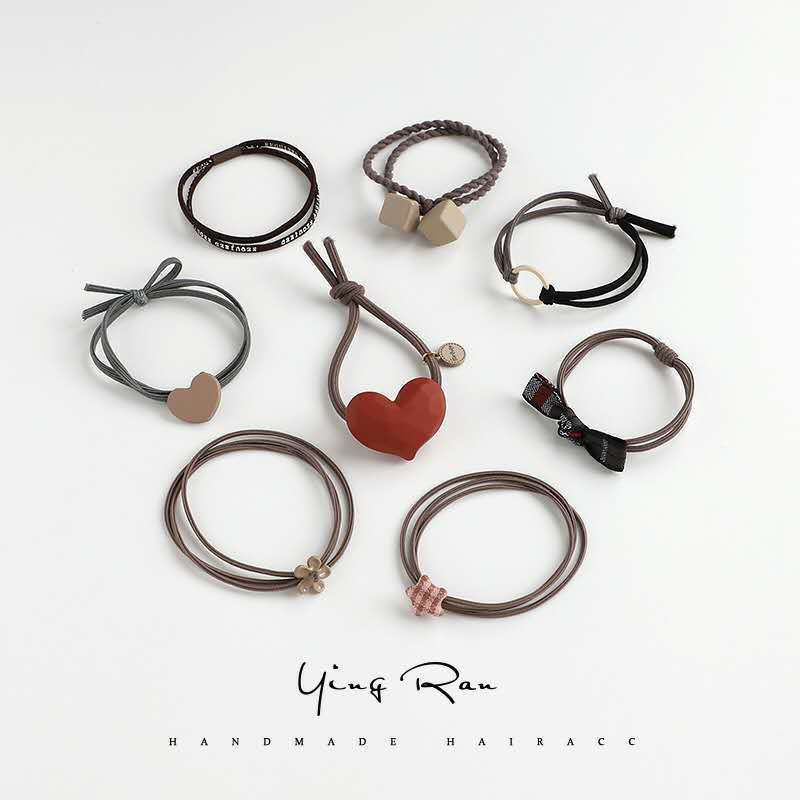 Dây buộc tóc cao su phối da phong cách Hàn Quốc dễ thương dành cho nữ