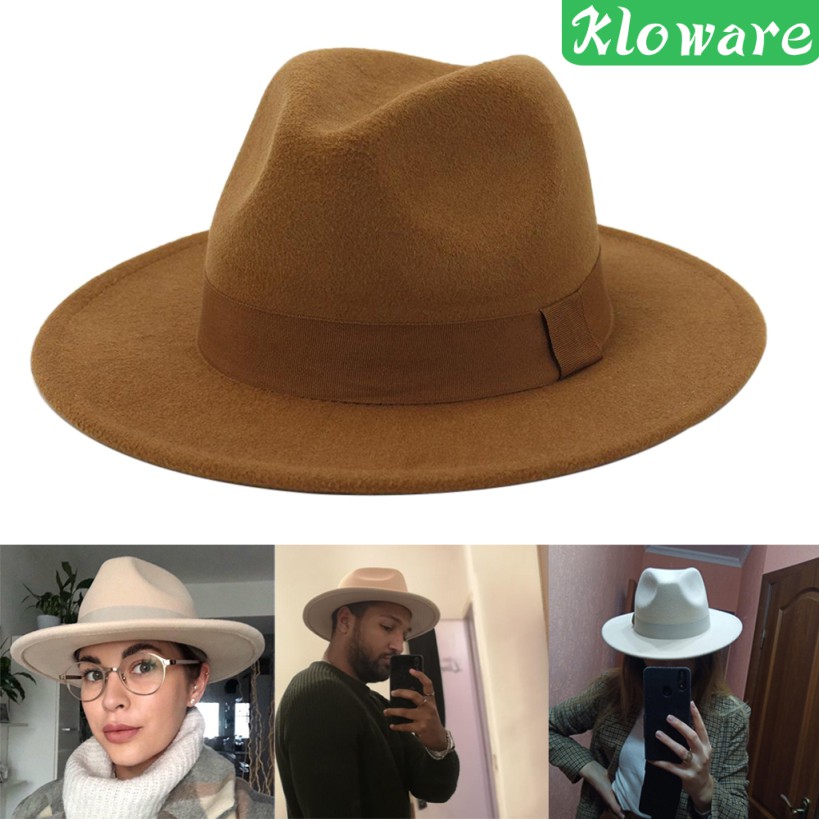 [Kloware] Mũ Fedora Dây Ruy Băng Thanh Lịch Cho Nhà Thờ Mùa Đông Ngoài Trời