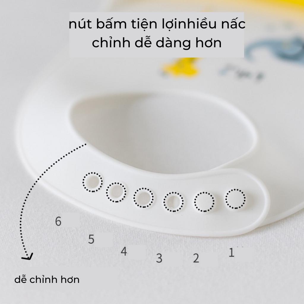 Yếm ăn dặm cho bé silicon cao cấp * GOOD BEAR* chống thấm cho bé có máng siêu mềm dẻo đủ hình