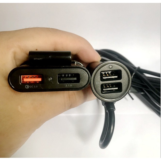 Tẩu sạc ô tô, bộ chia tẩu sạc ô tô 4 USB hỗ trợ sạc nhanh QC3.0