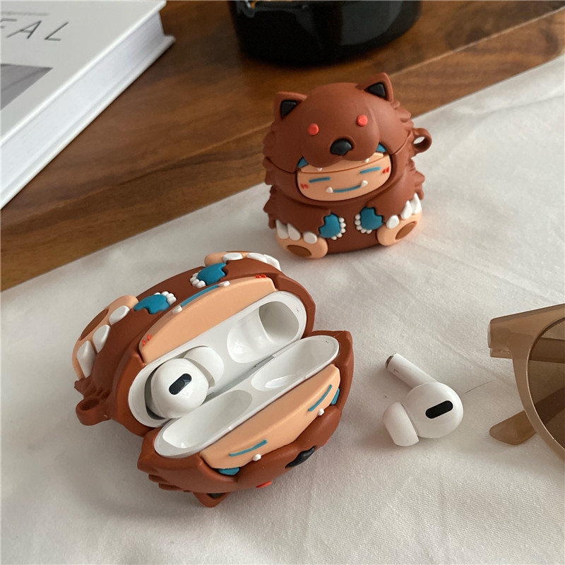 Vỏ bảo vệ bao đựng tai nghe ✔️ case airpod 1 2 Pro ✔️ Cậu bé rừng nâu