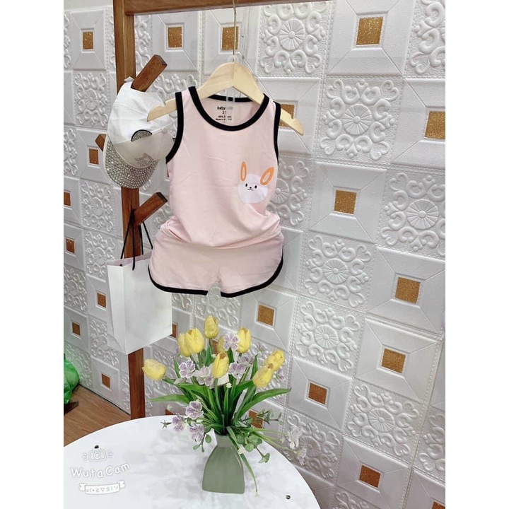 Bộ ba lỗ cún bé trai , bộ sát nách cho bé gái chất cotton in động vật mềm mát - SUMO KIDS