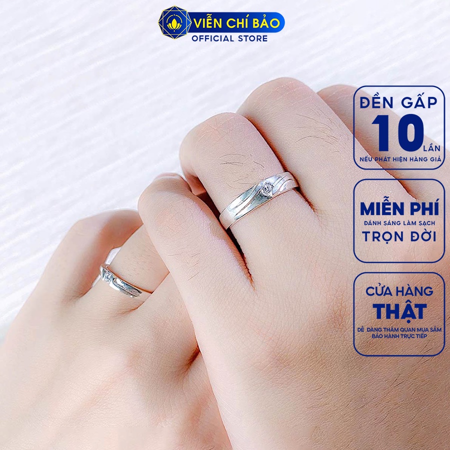 Nhẫn bạc đôi Thiên Duyên nam nữ chất liệu bạc 925 thời trang phụ kiện trang sức Viễn Chí Bảo N700080 N700084