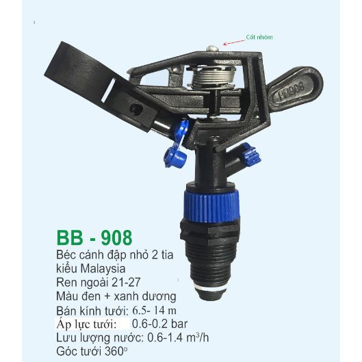 BB-908 - BÉC CÁNH ĐẬP NHỎ 2 TIA KIỂU MALAYSIA RT 27 VÀ RN 21
