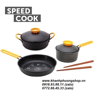 Bộ nồi chảo quánh Lock&Lock Speedcook - bộ nồi chảo quánh Lock&Lock