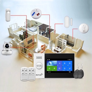 Hệ Thống Báo Động Thông Minh Chống Trộm Màn Hình Cảm Ứng 4.3-inch WIFI + GSM tuya