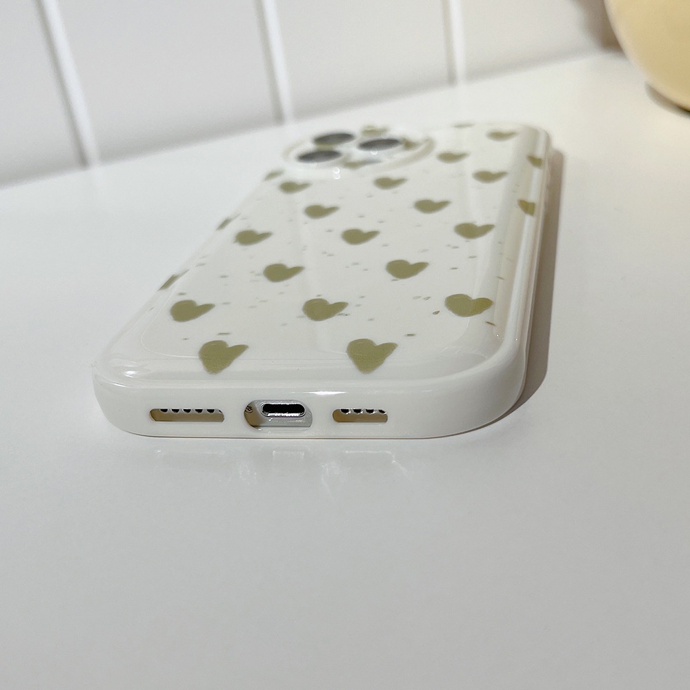 Ốp Điện Thoại Họa Tiết Trái Tim Màu Xanh Lá Cho Iphone 13 7 + 8 Plus SE 2020 XS XR 11 12 PRO MAX