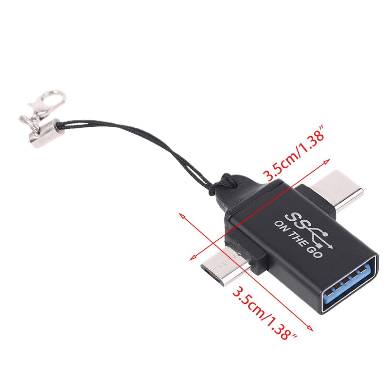 Bộ chuyển đổi OTG female bằng nhôm micro USB type C đa năng cho điện thoại di động/ máy tính bảng