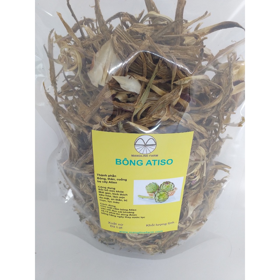 100g Bông atisô khô Mangline Farm Đà Lạt loại 2 gồm bông, thân, rễ