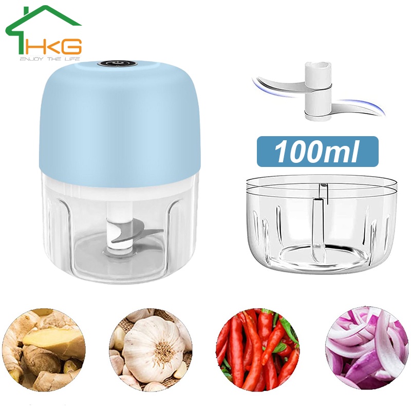 Máy xay tỏi điện nhỏ gọn di động không dây sạc USB dùng cắt rau củ thông minh