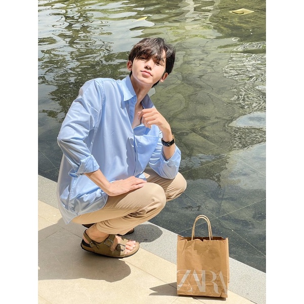 Áo Sơ Mi Basic màu xanh dương